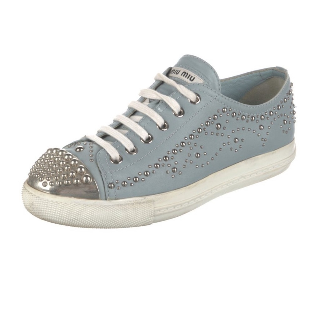 Miu Miu Blue Leather Studded sneakers size 36 - Picture 2 of 14